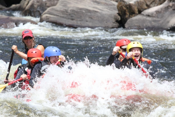Rafters paddling Hudson River whitewater