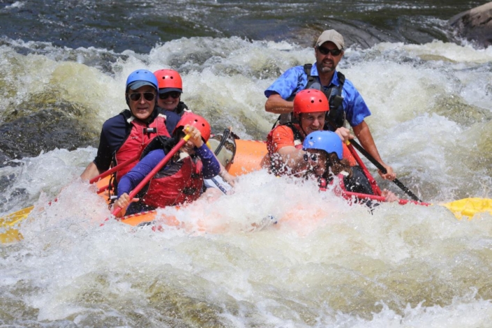 Rafters paddling Hudson River whitewater
