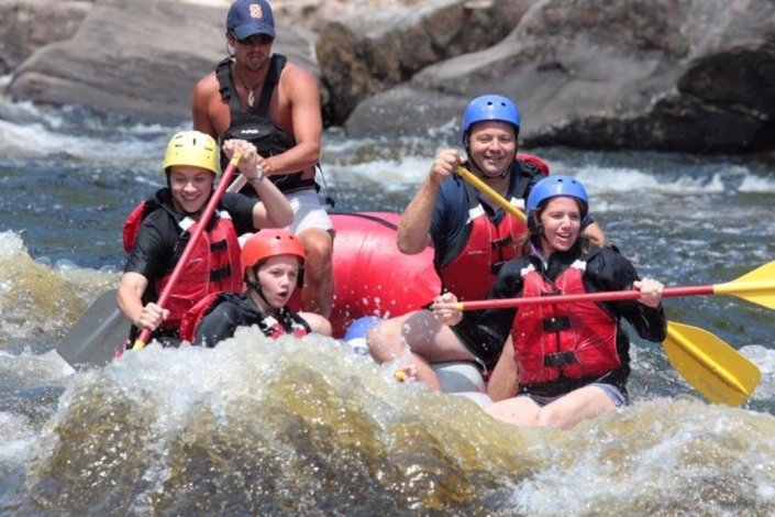 Rafters paddling Hudson River whitewater
