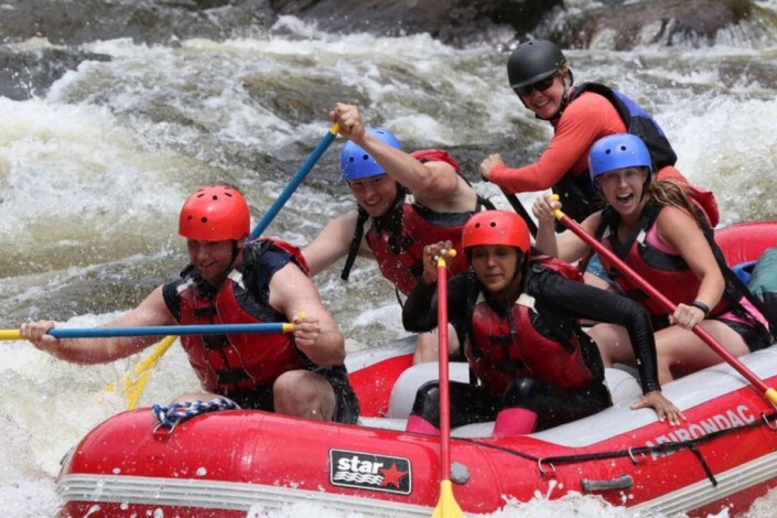 Rafters paddling Hudson River whitewater