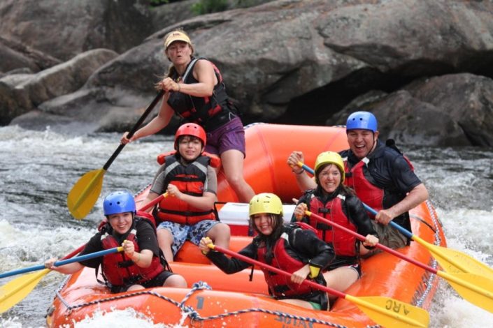 Rafters paddling Hudson River whitewater