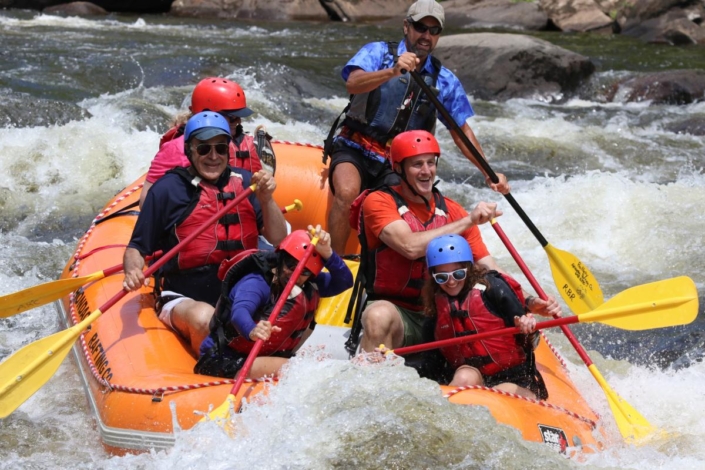 Rafters paddling Hudson River whitewater