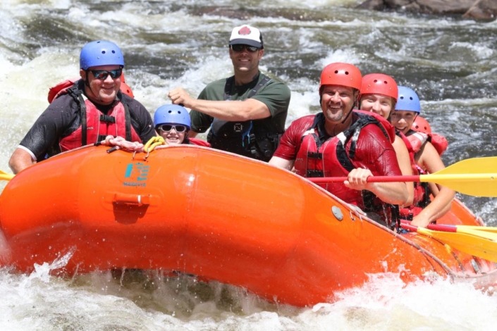 Rafters paddling Hudson River whitewater